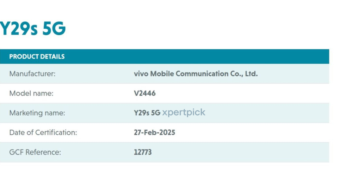 Vivo Y29s 5G GCF